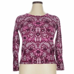 Talbots Pink & Purple Floral Long Sleeve Sweater